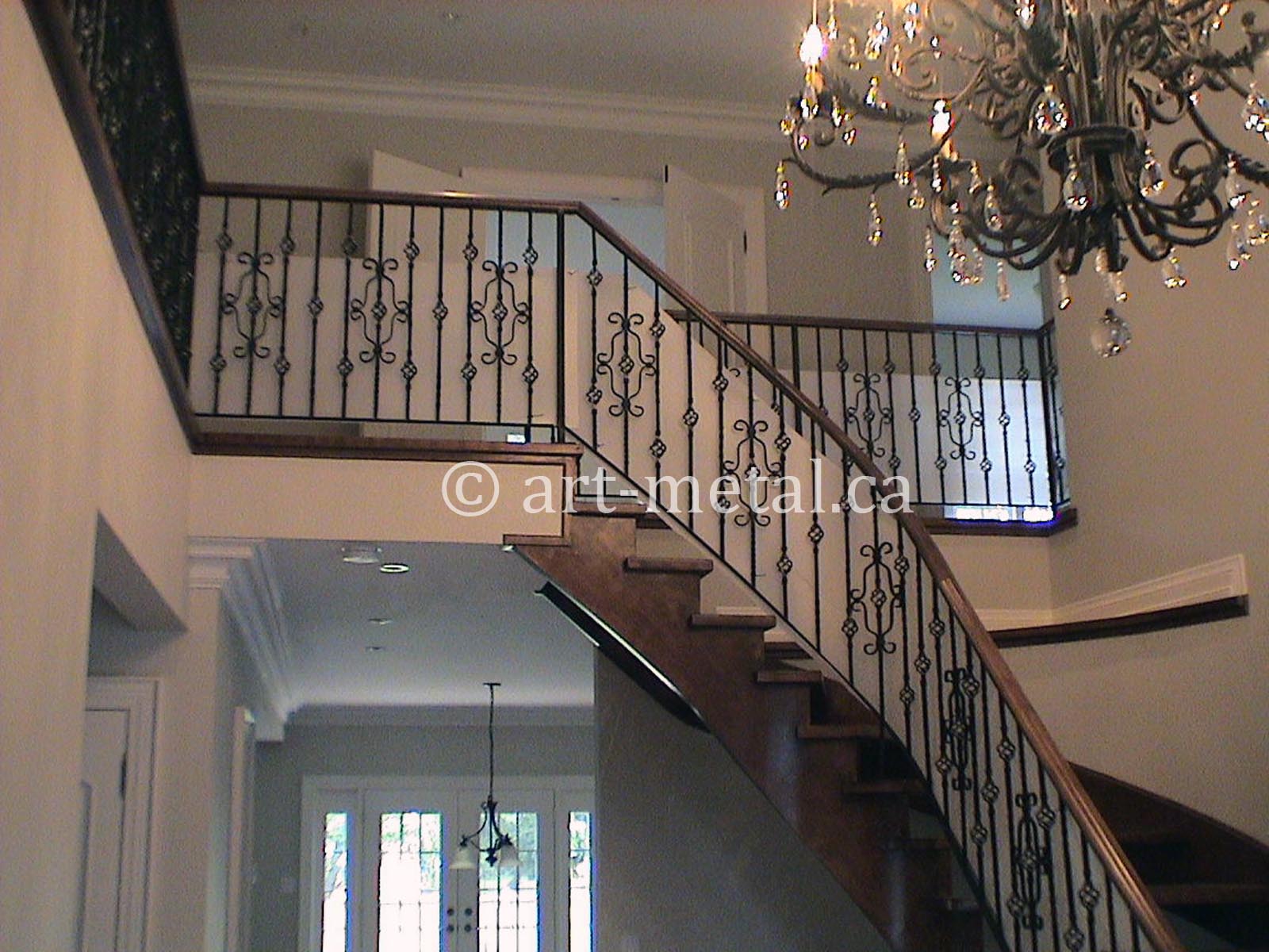Elegant And Modern Interior Wrought Iron Railings For Stairs