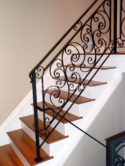 Elegant and Modern Interior Wrought Iron Railings for Stairs