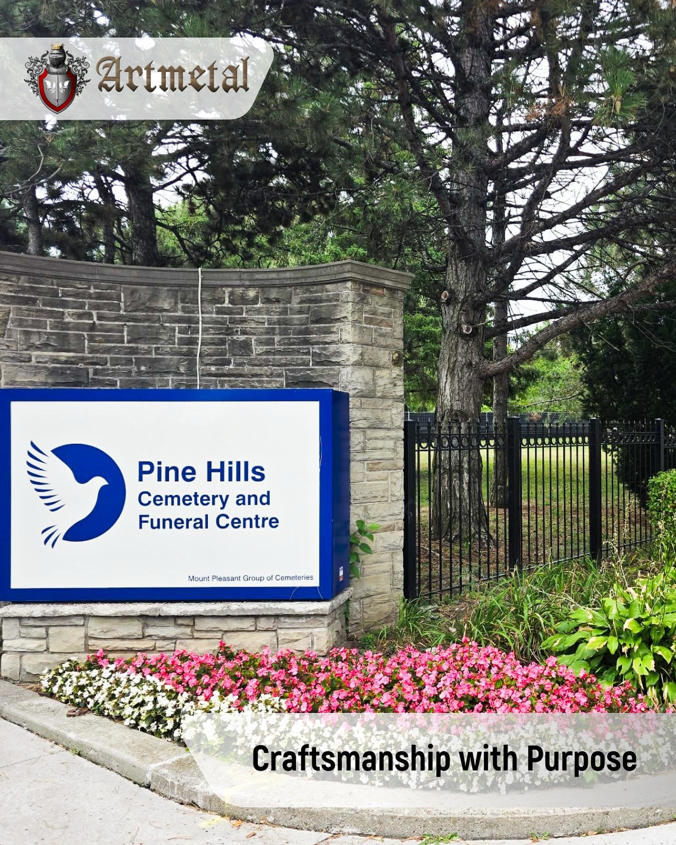 Not every project is about standing out — some are about creating peace and respect. For Pine Hills Cemetery and Funeral Centre, we designed and installed a custom steel fence that provides both security and serenity. Its timeless black finish blends naturally with the stone and greenery, offering durability that will serve the community for decades.Strong enough to last, refined enough to honor🌳📞 +1 (416) 848-4588📧 contact@art-metal.ca#ArtMetal #CustomMetalwork #railings #ModernDesign #FunctionalStyle #TorontoInteriors
