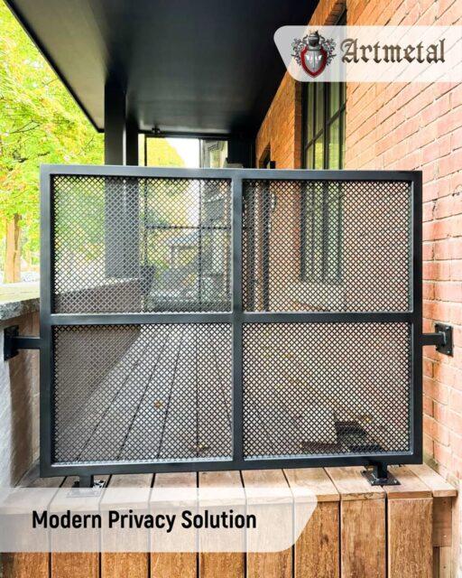 A perfect blend of privacy, airflow, and modern design — this custom perforated metal partition was crafted to enhance both function and aesthetics. Our client wanted a solution that defines the space while maintaining an open feel, and this sleek, industrial-style partition does just that😉Made from durable, weather-resistant materials, it’s built to last while seamlessly integrating into the surrounding architecture. Whether for patios, balconies, or walkways, this design ensures security and privacy without blocking light or airflow😌Looking for a custom metalwork solution that balances style and functionality? Contact us today!#toronto #glassrailings  #instahome #customdesign #exteriördesign