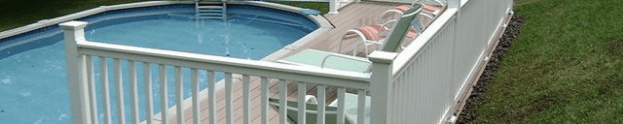 above ground pool fence white