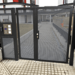 expanded corrugated metal fence