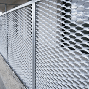modern expanded metal fence